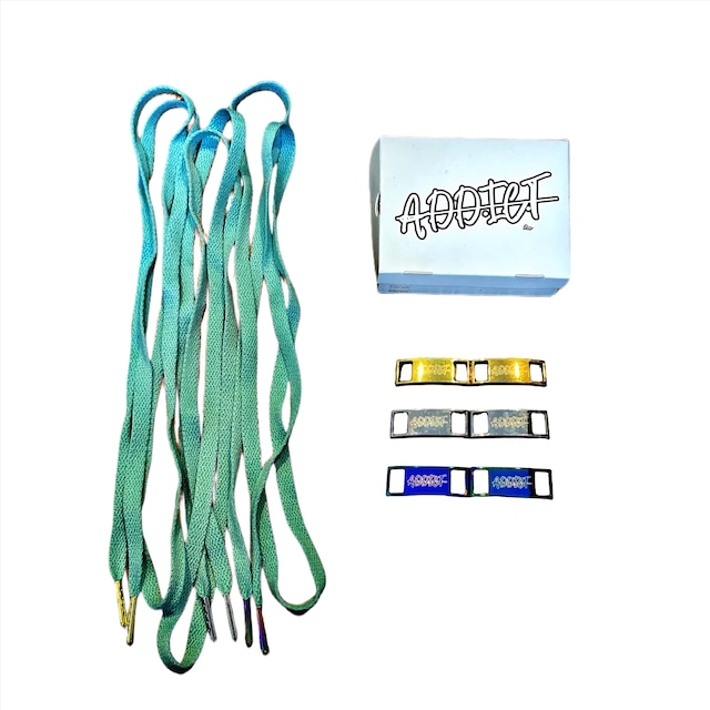 A.D.D.I.C.T × KicksWrap Shoelaces Turquoise Blue