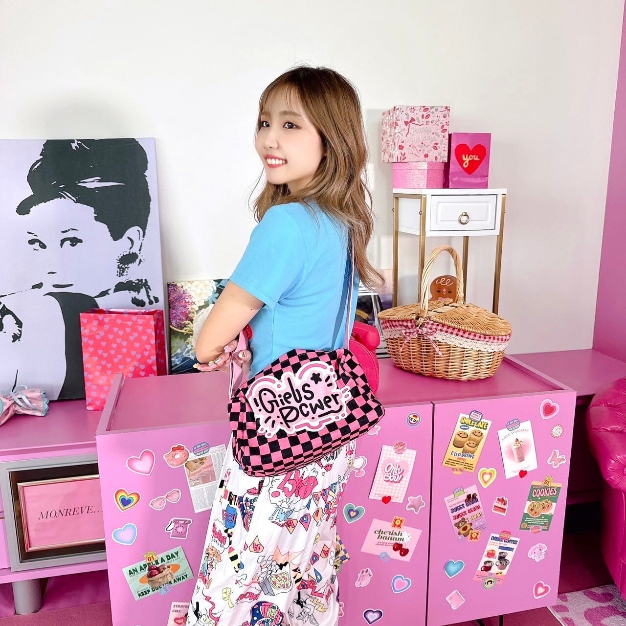 BlackPOPブロックチェックバッグ/韓国/レディースファッション/可愛い