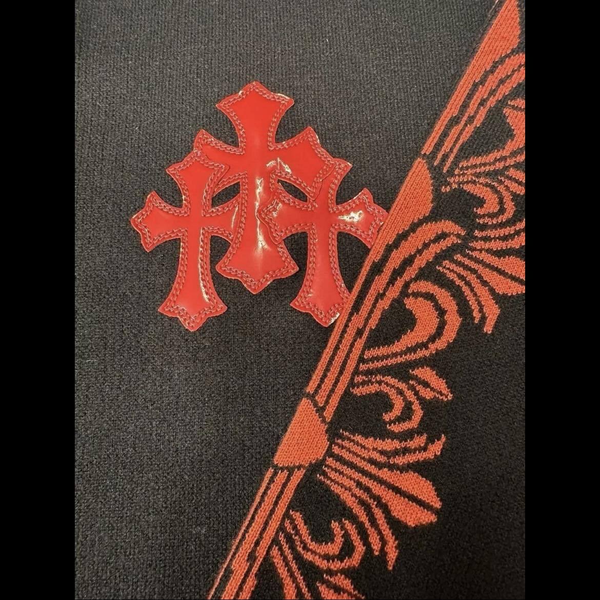 CHROME HEARTS クロムハーツ CEMETERY RED CROSS Patch Cashmere