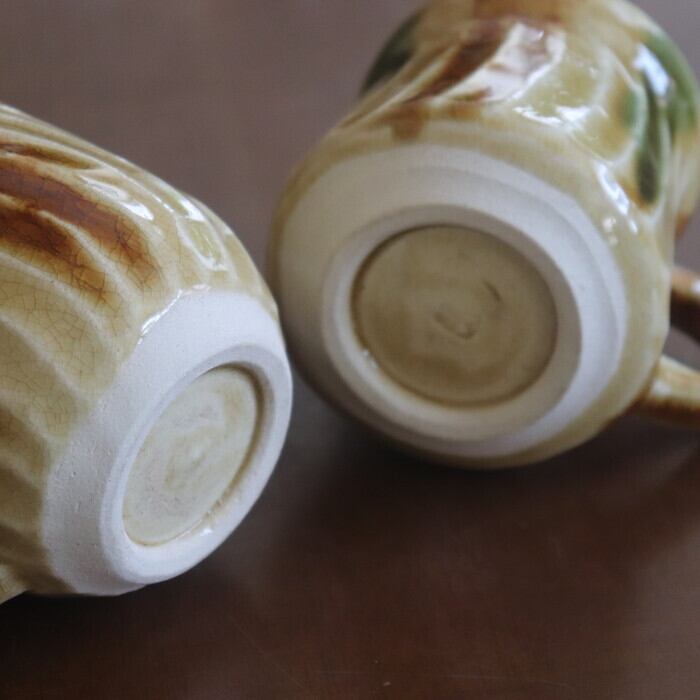 瀬戸赤津焼 拝戸窯稲山 マグカップ 三彩 SetoAkazu-yaki Mug #465 | 和