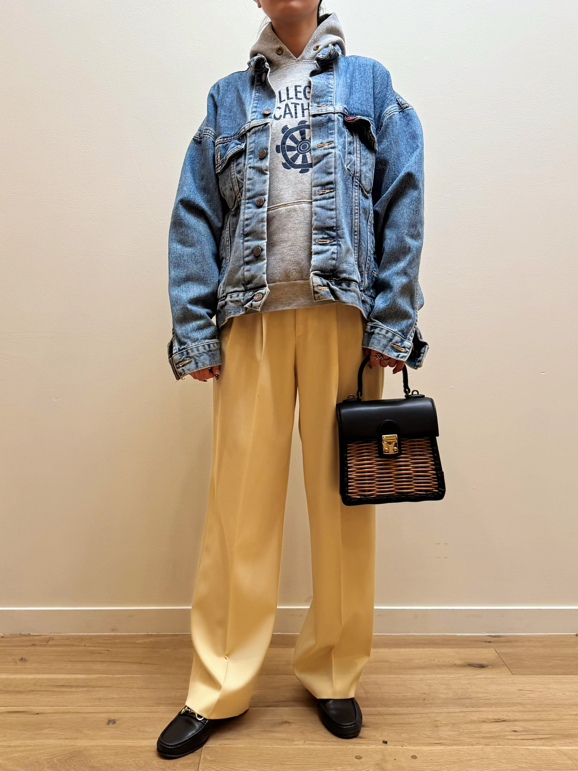 JK2-7 USED LIVI'S DENIM JACKET (M) -L.BLUE-