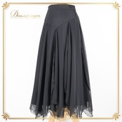 社交ダンス 衣装 スカート ブラック系 チャコットロイヤルダンス Chacott ROYAL DANCE 無地 シンプル レッスン 日本製 練習 透け感 シフォン ダンス衣装 パーティー 上品 オールブラック
