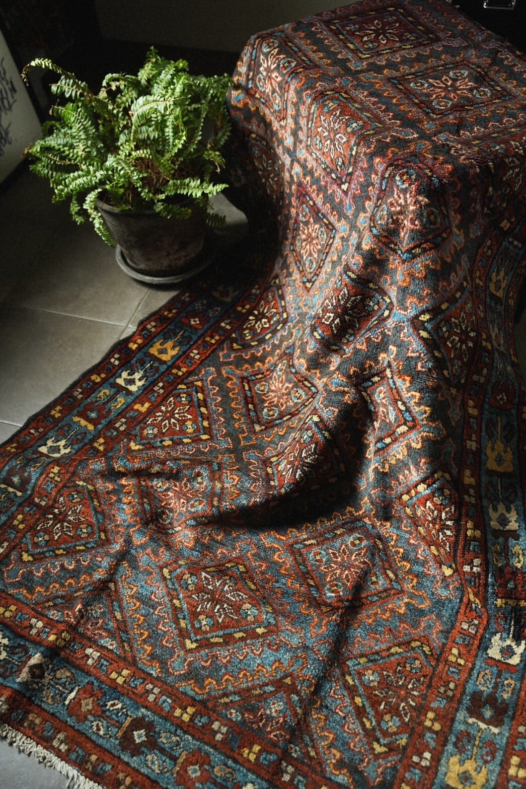 1207-Antique Percian malayer rug