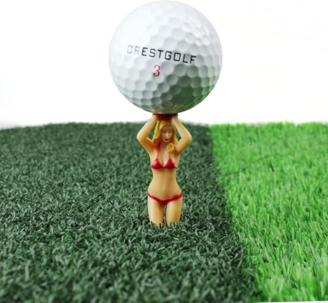 Crestgolfゴルフ ティー、ストッキングガールズ、ビギ二レディース、ゴルフティー、おもしろグッズ、プラスチック、３インチショートティー、ゴルフ プレゼント 男、ゴルフ小物、ゴルフコンペ 景品、パリティー、６本入り、マルチカラー