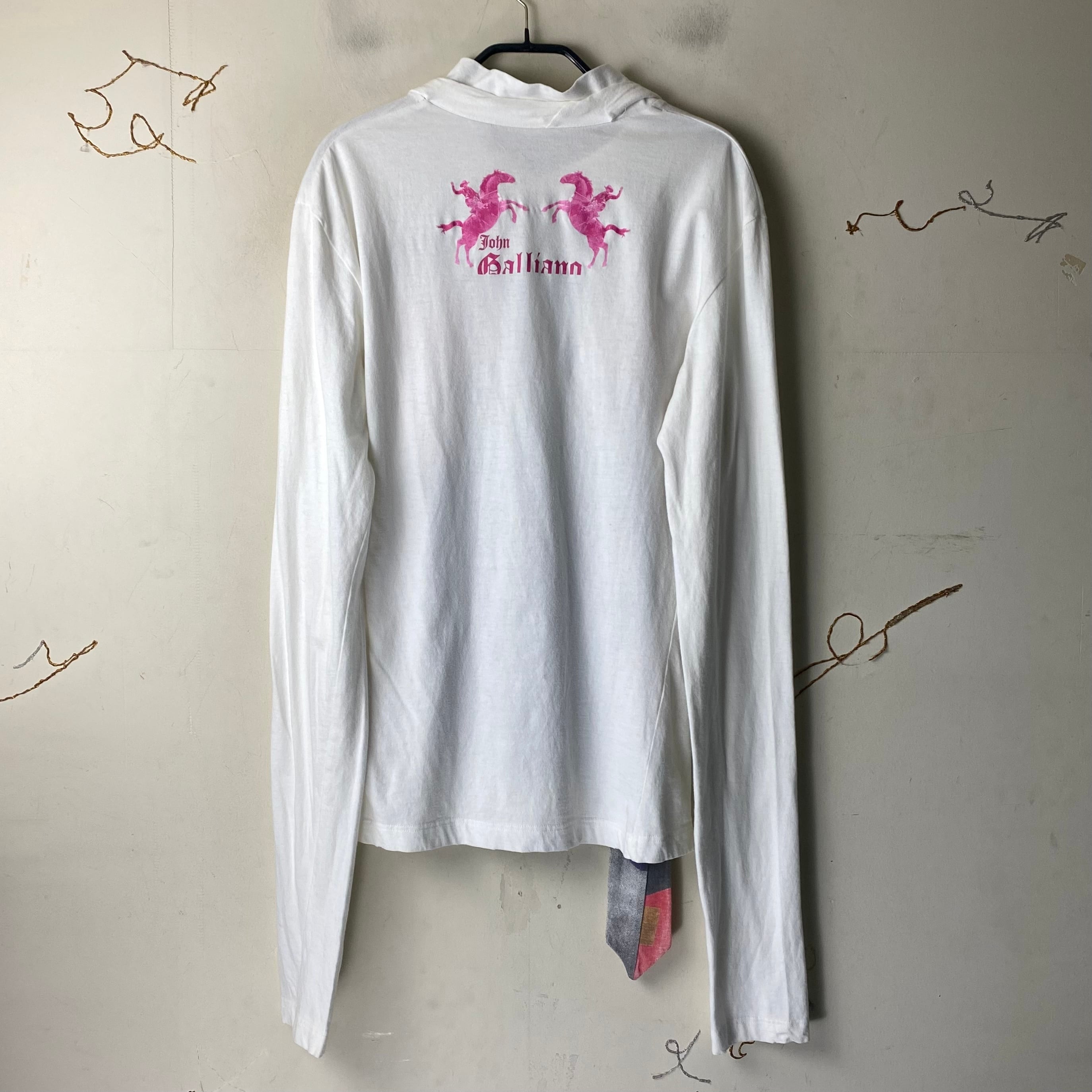 JOHN GALLIANO long sleeves tee with tie | NOIR ONLINE