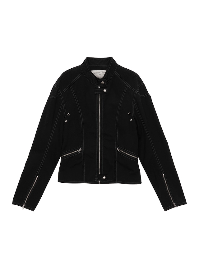 [Matin Kim] COTTON BIKER JUMPER IN BLACK 正規品 韓国ブランド 韓国ファッション 韓国代行 マーティンキム matinkim