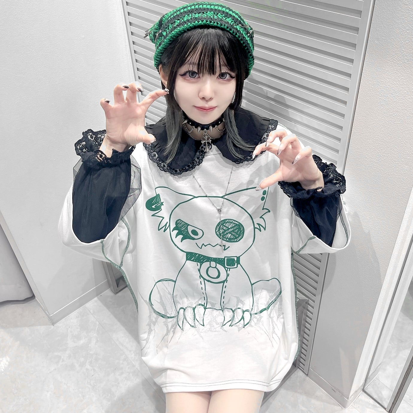 5/27 WHITE再入荷！】PUNK CAT ステッチTシャツ | VOLCAN&APHRODITE