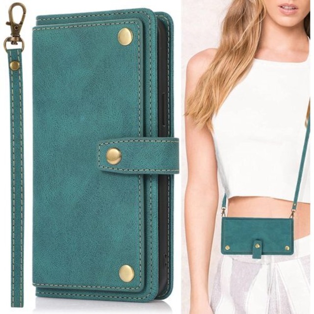 ストラップ 2本付き 適用 iPhone 15 pro max 手帳型 iPhone15promax アイフォン15promax アイホン15promax 15プロマックス スマホケース 15promax case Heofuixt カード収納 スタンド ストラップホール 肩掛け ショート ストラップ 斜めがけ カード入れ ショルダーケース ストラップ付き カードケース レトロ レイクブルー 2473