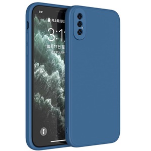 【数量限り】iPhone XS 用 ケース iPhone X 用 ケース シリコン 耐衝撃 薄型 スリム ソフトカバー 薄型 軽量 一体型 レンズの全面保護 擦り傷防 米軍MIL規格取得 ワイヤレス充電 全面保護カバー アイフォン X/XS 用 ケース 青 MJJ-1053-XS-03