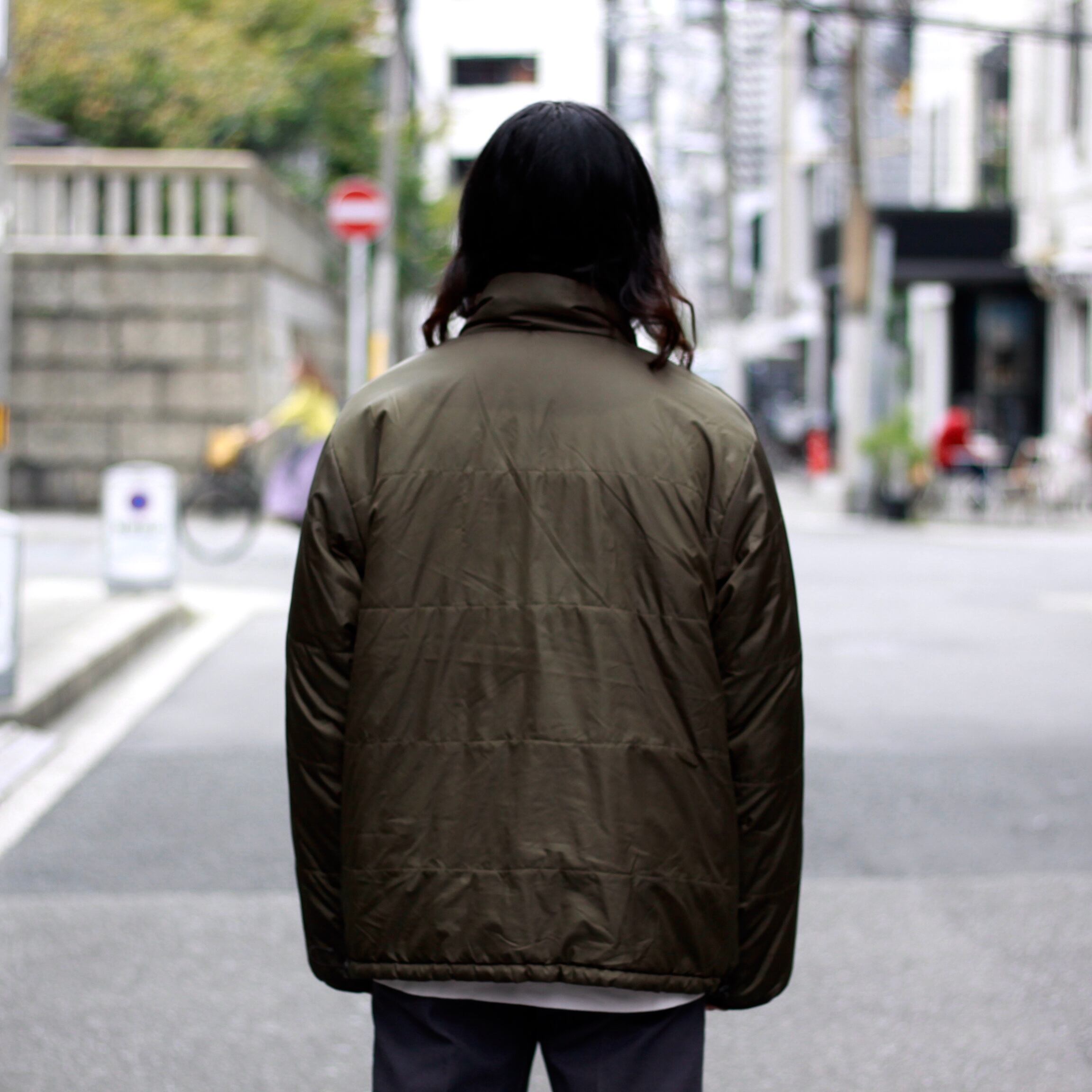 0539. 2000's old stussy reversible puff jacket オリーブ×ブラウン ...