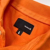 Hurley X ハーレー ロゴ刺繍 鹿の子 半袖 ポロシャツ サイズ L /オレンジ/メンズ/ゴルフ