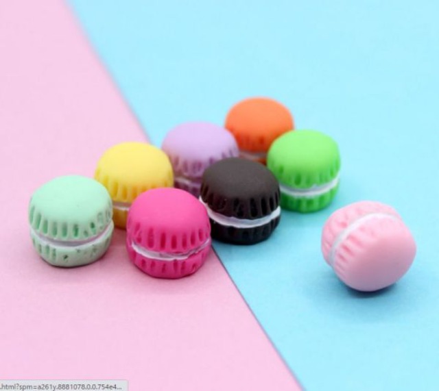 50個 1.3*1.2cmカラフルマカロン スイーツデコ 食玩 ミニチュアフード ドールハウスB20