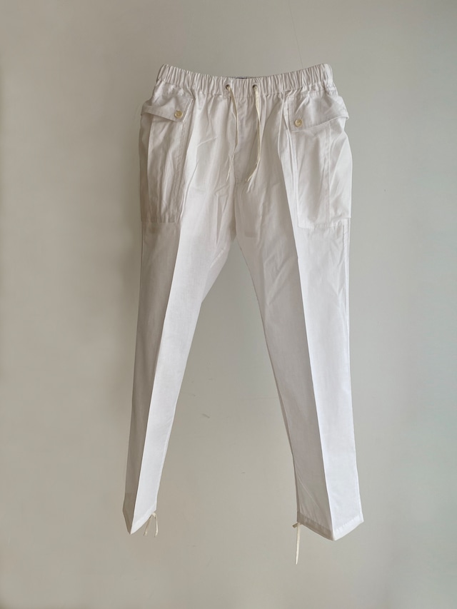 Men’s big pocket trousers "white" khadi cotton