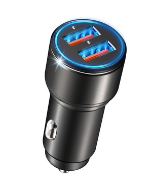 【新着特価】シガーソケット usb [デュアルQC3.0ポート] NUIKOTI カーチャージャー すべての金属 しがーソケット 合計36W 車載充電器12〜24V車対応 【 iPhone & android & IQOS 対応】ブラック