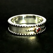 STUD RING [S] with GARNET / スタッドリングS・ガーネット