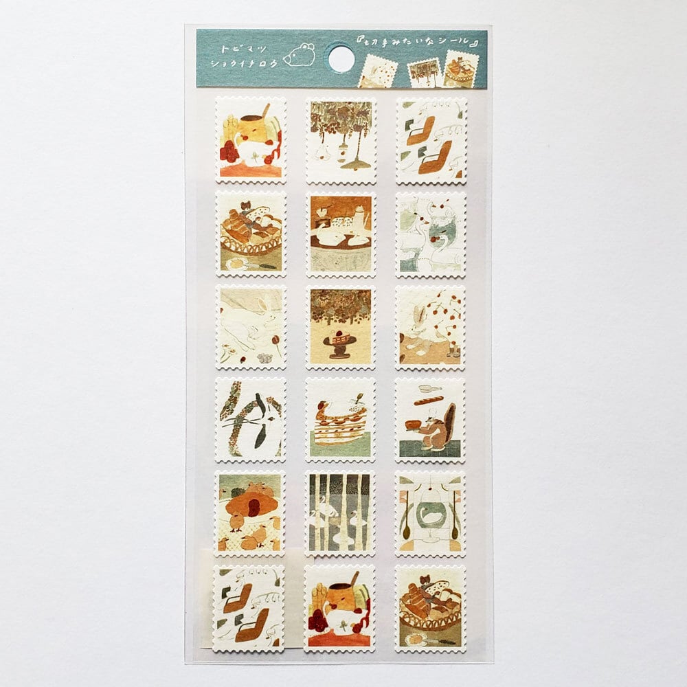 トビマツショウイチロウ コットンペーパーシール 切手みたいなシール
