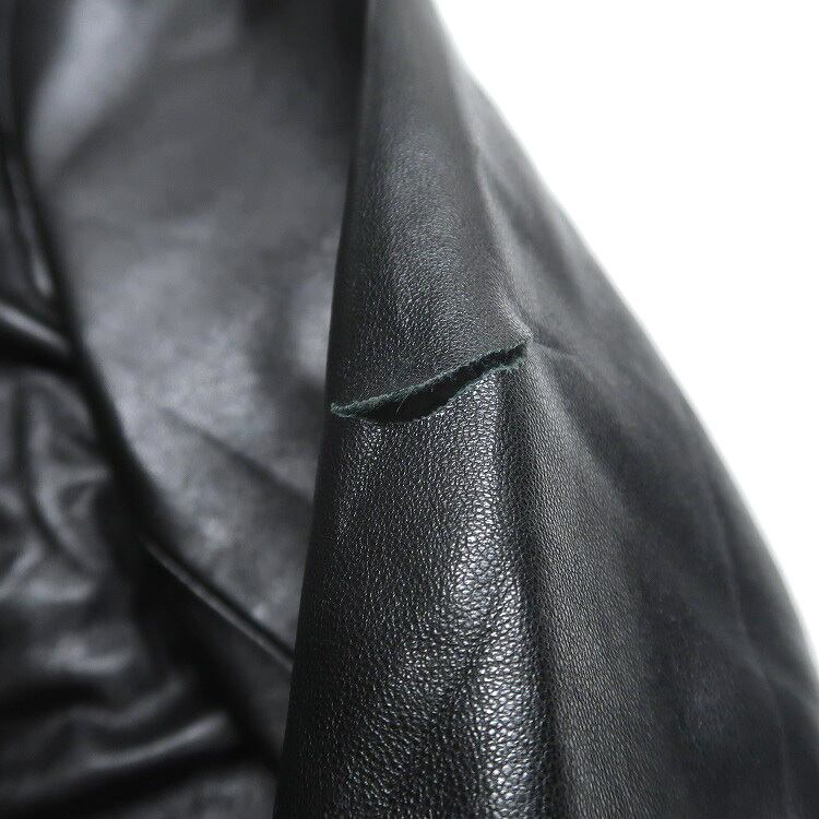 古着 COLLEZIONE レザージャケット ブルゾン ブラック 表記：XL