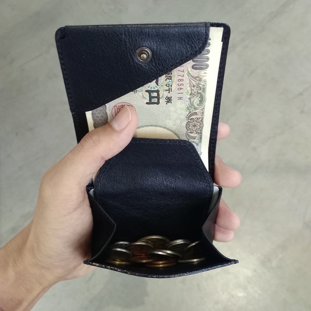 折り畳み財布 二つ折り レディース 使いやすい ミニ財布 ブラック