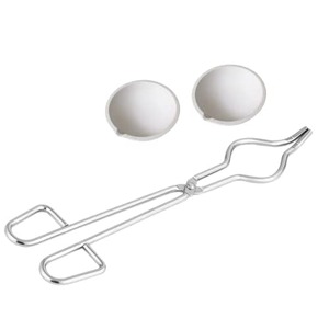 【在庫処分】Quikaboo はさみ るつぼセット チョコ皿 坩堝 磁器るつぼ皿 鋳金 鋳造 皿 るつぼ るつぼはさみ 溶解皿 はさみ+るつぼ2個（直径8㎝）