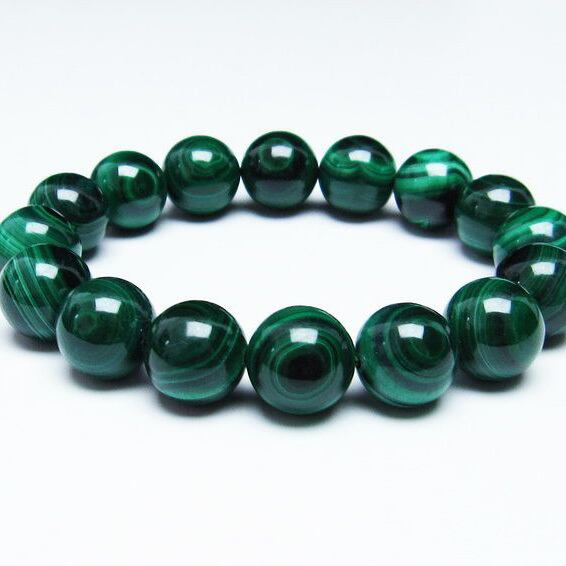 マラカイト ブレスレット 14mm 天眼 malachite 一点物 おまかせ便 111-29372