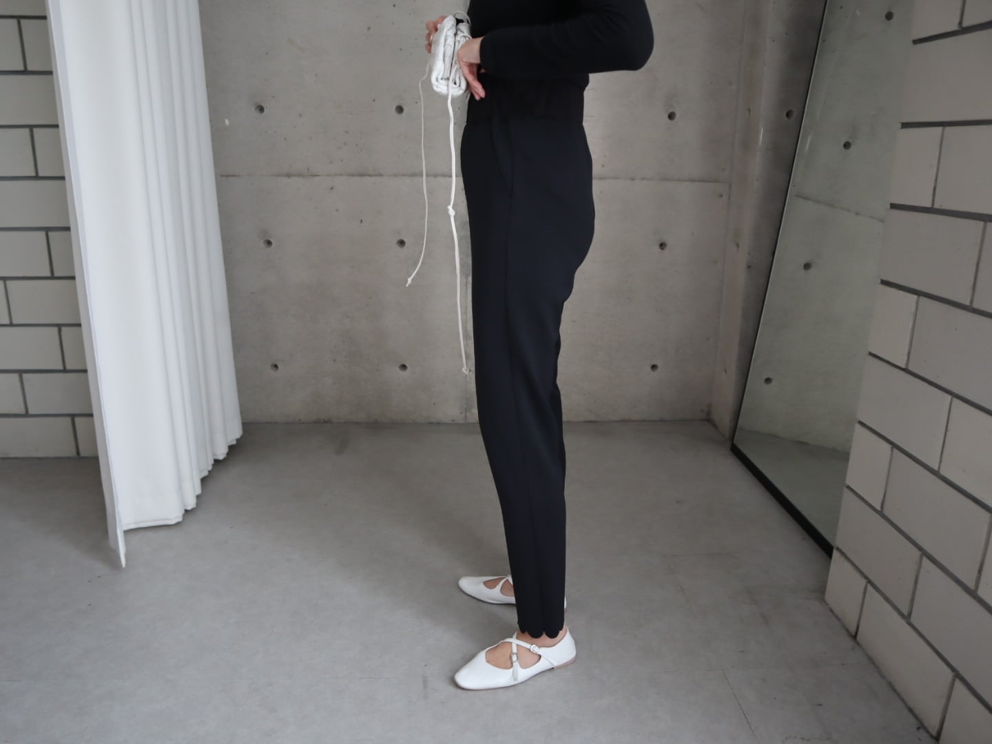 eLLa  日本製 scallop leggings pants  S