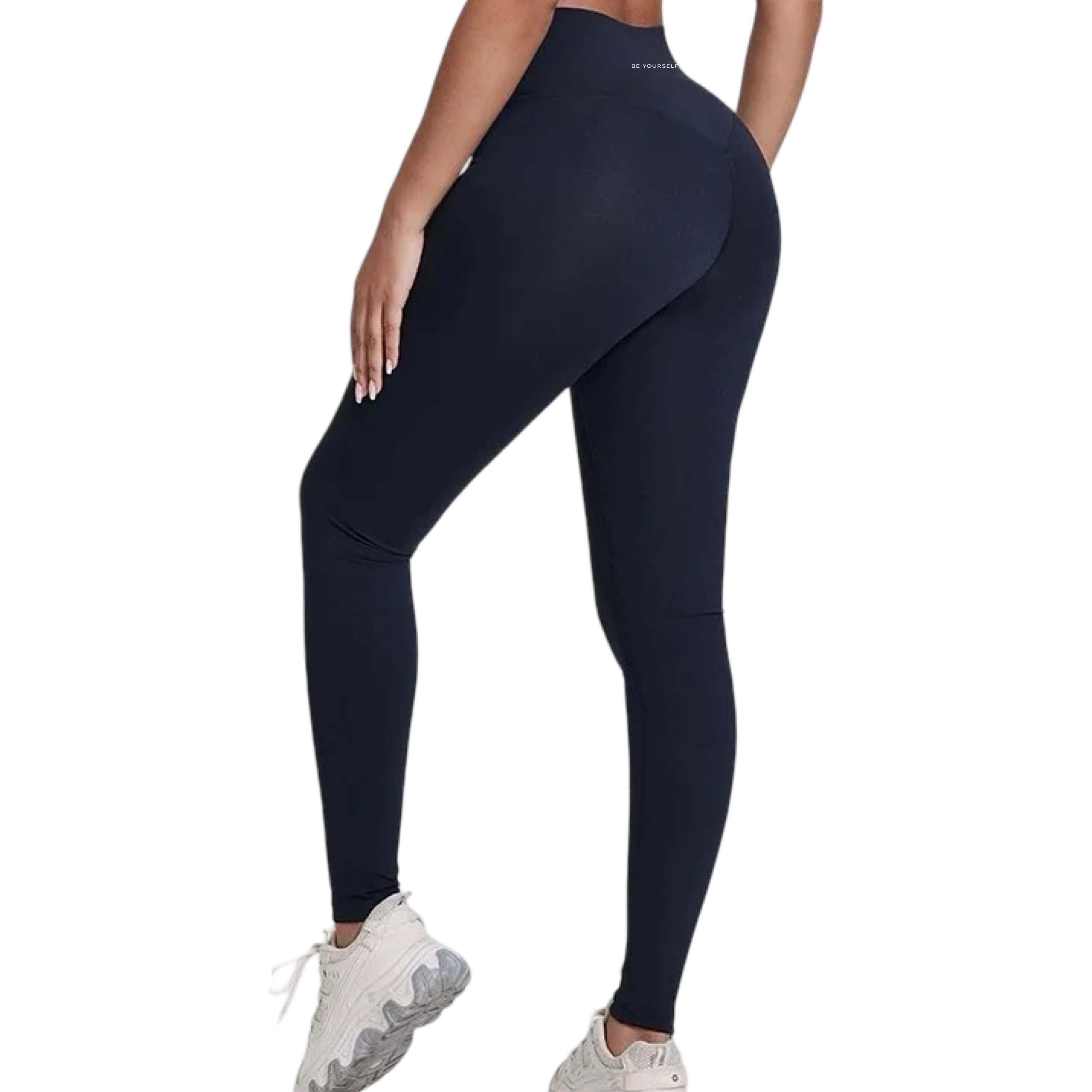 ハイウエストクロスレギンス ブラック | Be yourself