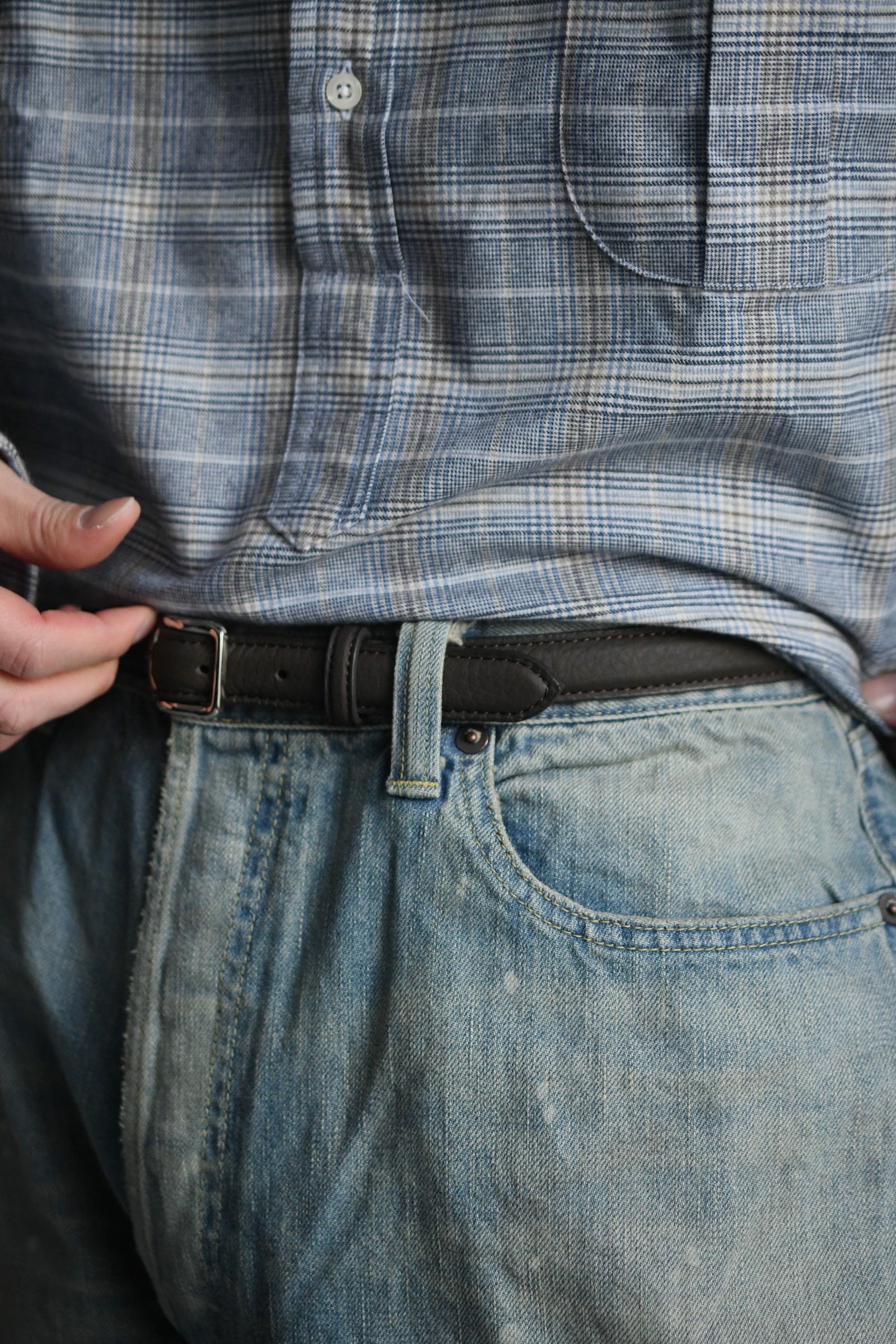 ERA. / EO SHRINK AUTHENTIC NARROW BELT (BLACK,CHOCOLATE) | nariwai