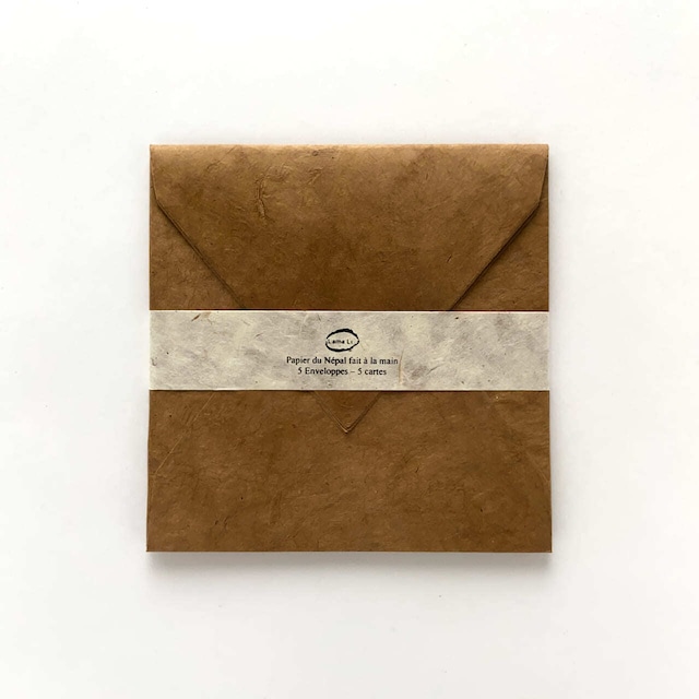 【SALE】 封筒＋カードセット セーブル / 【SALE】 5 Envelopes & 5 Cards Sable Lamali