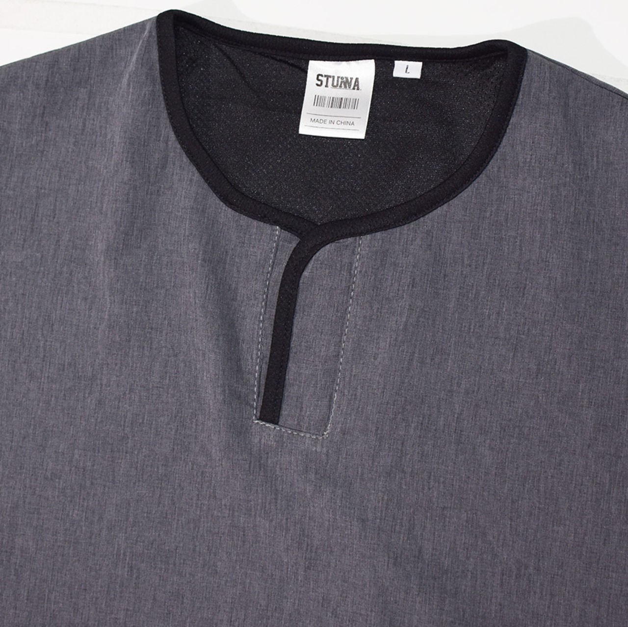 Henley nylon poncho : ダークグレー