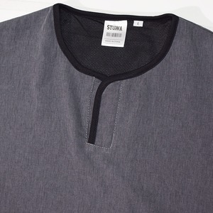 Henley nylon poncho : ダークグレー