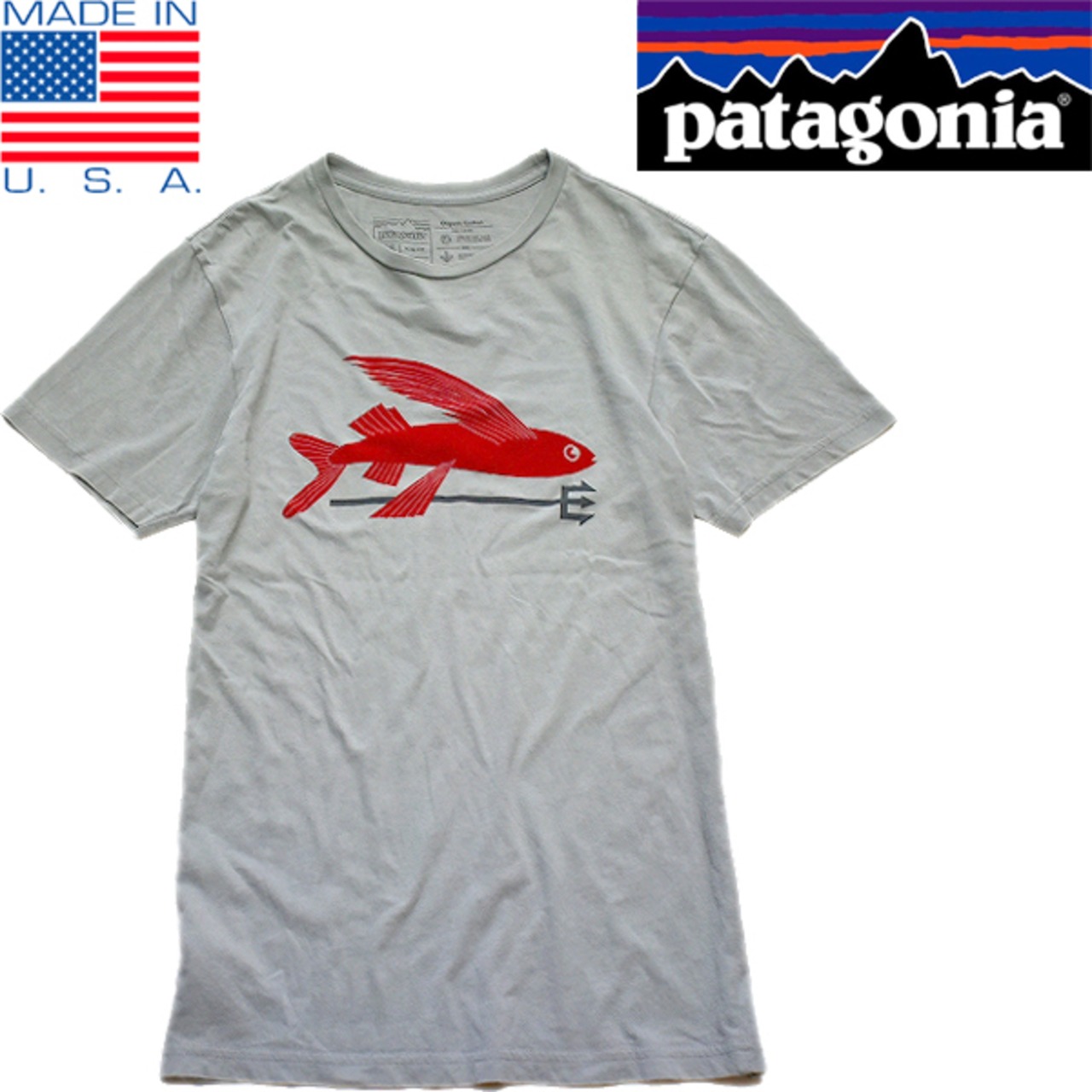 1点物◇USA製パタゴニアPatagoniaトビウオプリントTシャツ古着メンズXS 