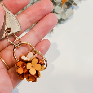 【完成品】カランコエ花のキーホルダー(イエローカラー)