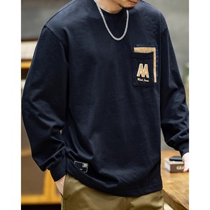 patchpocket simple long sleeve t-shirt A0788