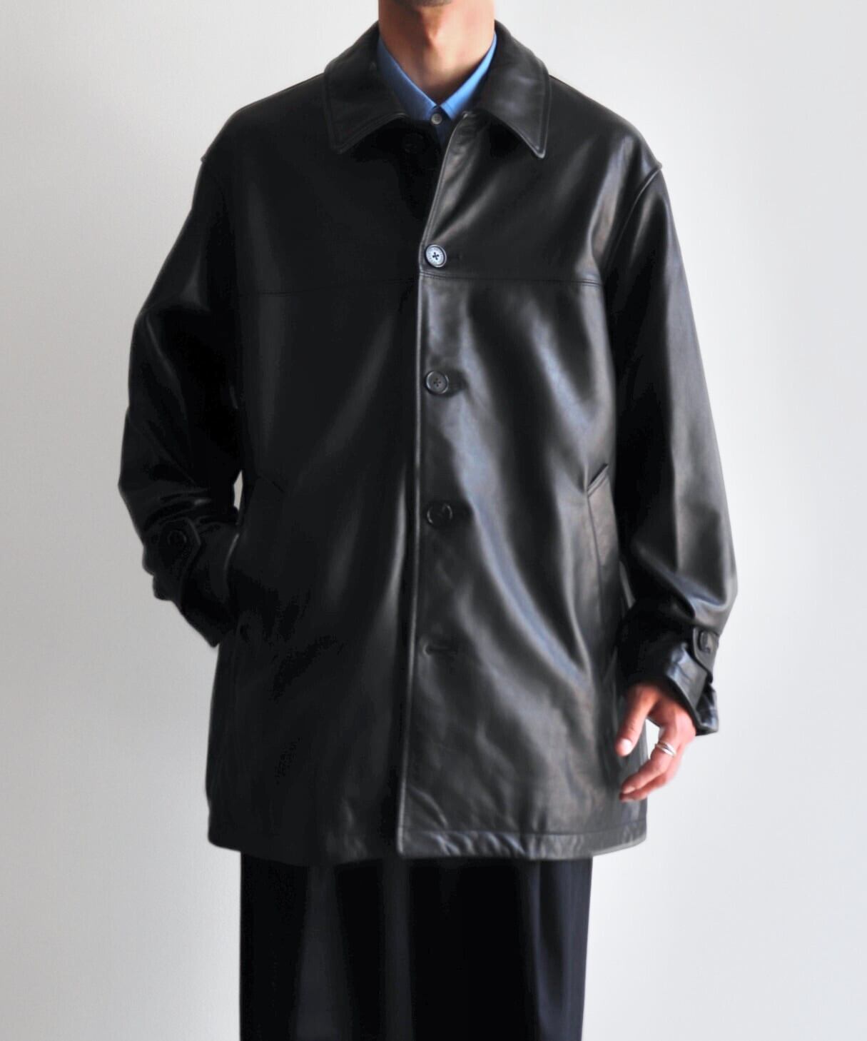 UNIVERSAL PRODUCTS. / 253-60702 LEATHER CAR COAT (BLACK 