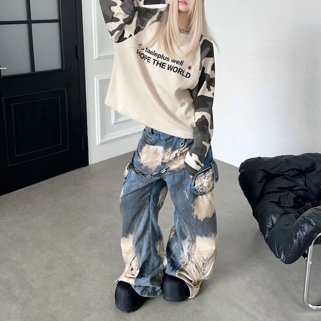 カモフララグランサーマルロングスリーブTシャツ 1col R02542