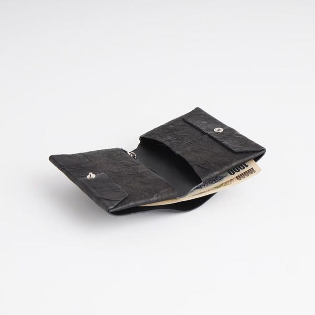 i ro se PAPER 3WAY SHORT WALLET ( L.BROWN / BLACK )