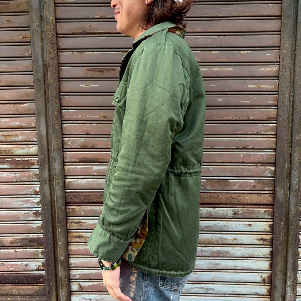 ダックハンターカモ ミリタリージャケット リバーシブル S 迷彩