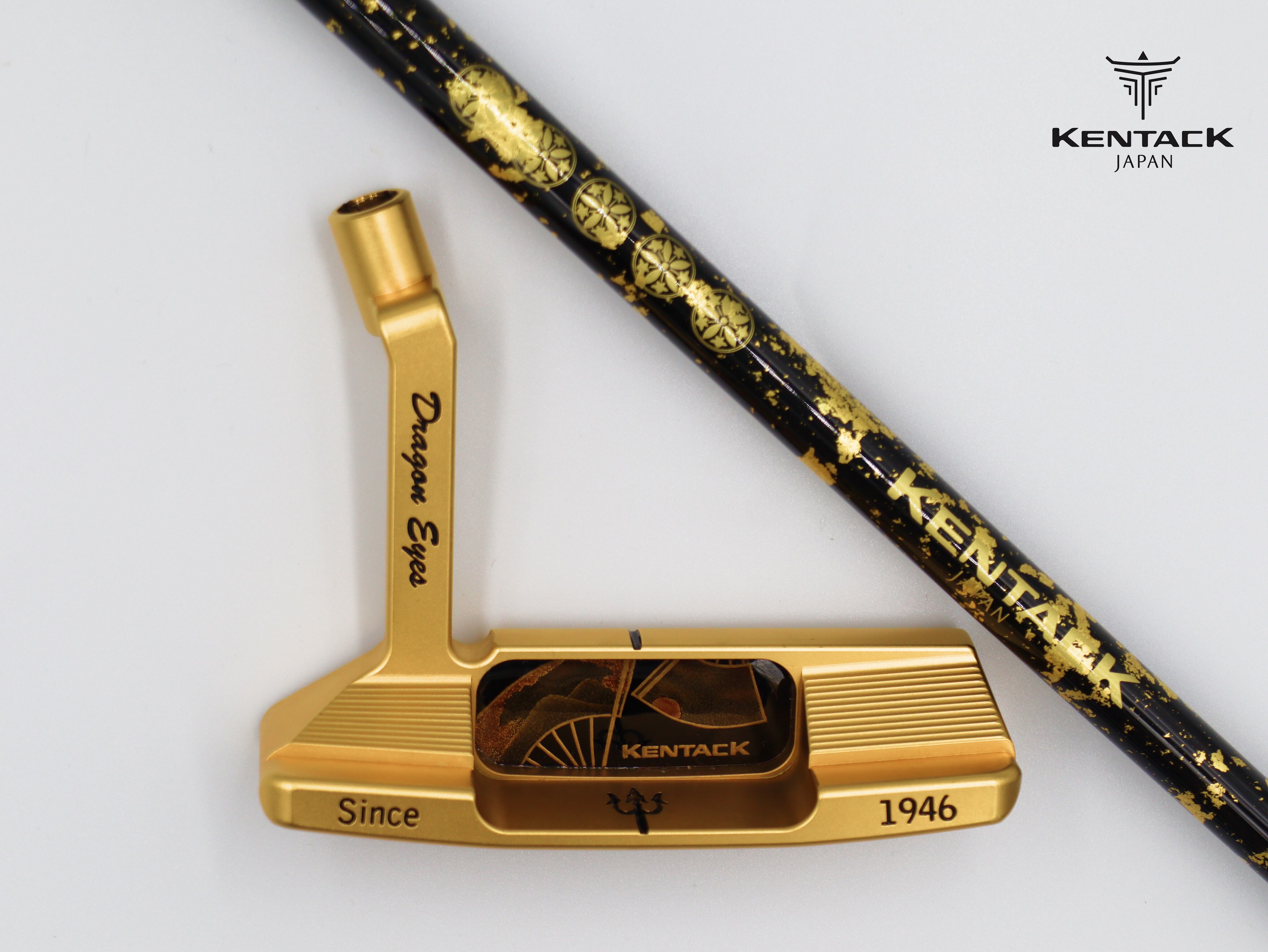 #155 Dragon Eyes 蒔絵24Kゴールドパター(扇子2)_5家紋シャフト