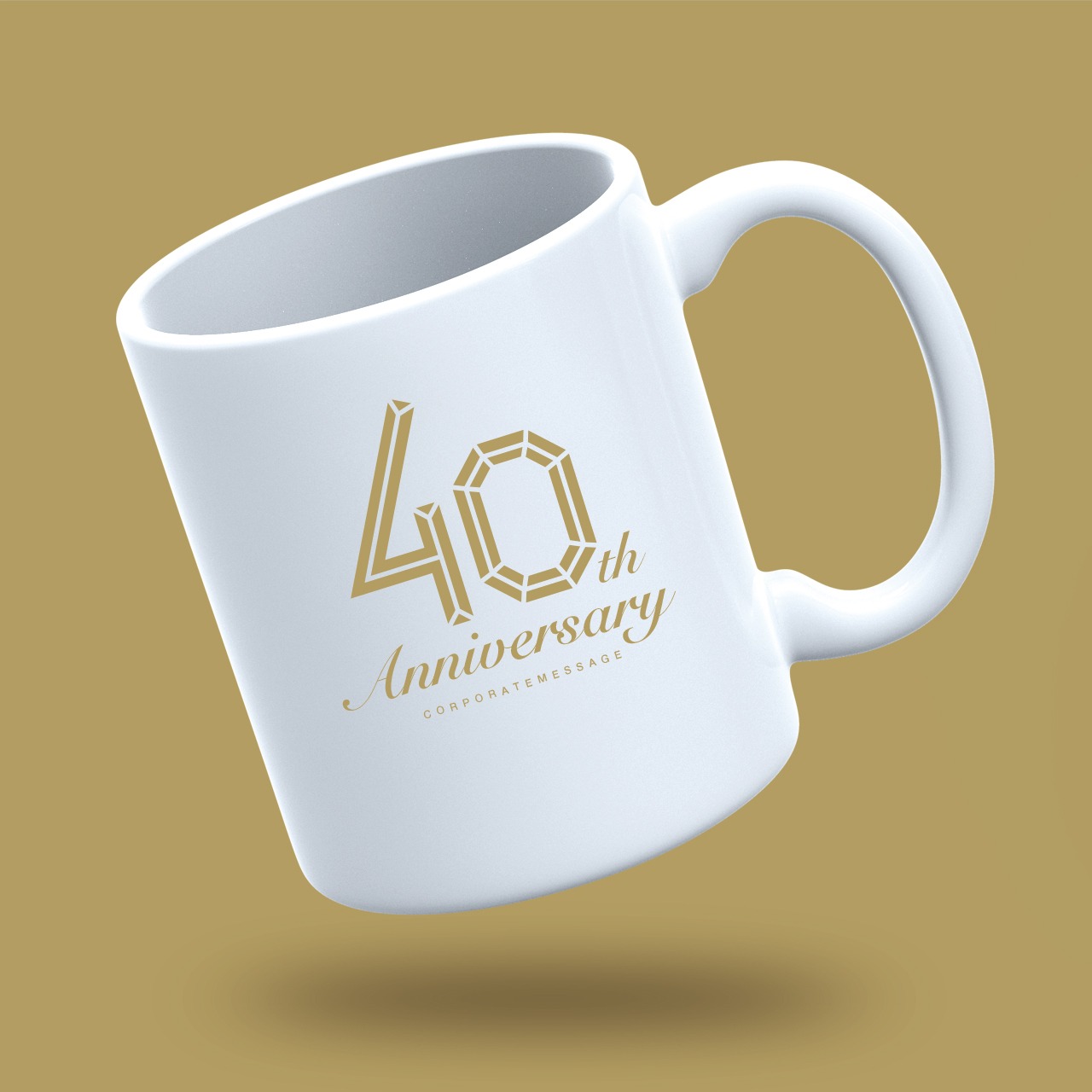 高級感と洗練された美しい宝石の40周年ロゴ