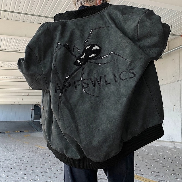 スパイダーPUレザーブルゾン　00072