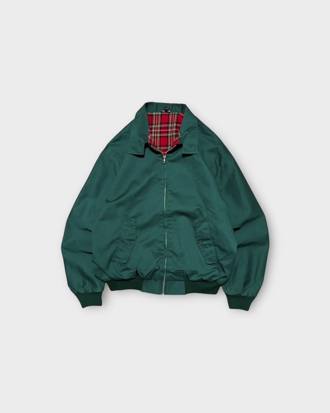 【Used】“Made in England” Harrington Jacket Green × Red Tartan Lining