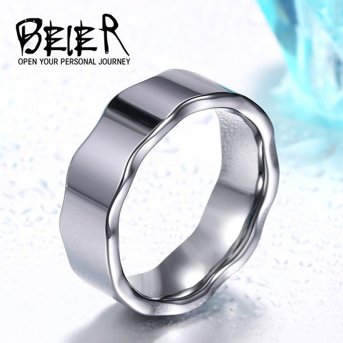 【送料無料】 メンズ リング 指輪 ポリッシュ ウェーブ タングステン レディース 10000492