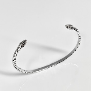 TWO HEADED SNAKE BANGLE BRACELET with DIAMONDS / スネークバングルダイヤモンドアイズ