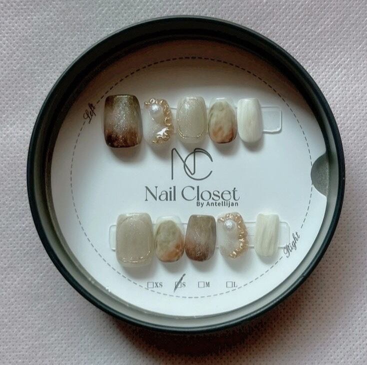 アンティークグレージュマーブル|premiumネイルチップ