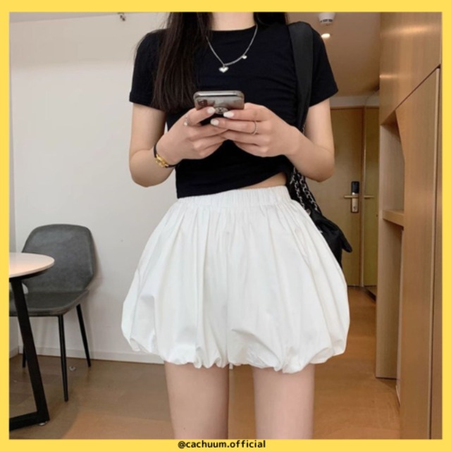 バルーンスカート ふんわり ホワイト