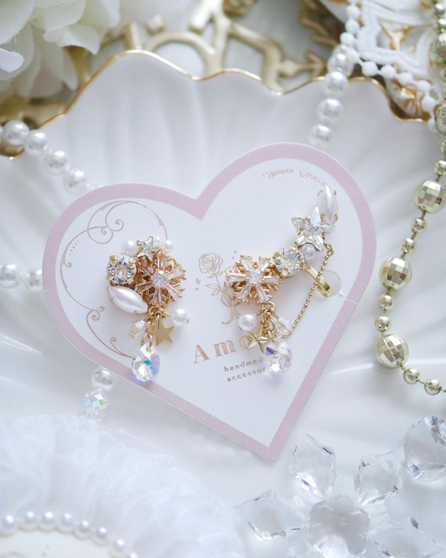 【12月限定】7125 シャイニースノーフレーククリスタルイヤーカフセット