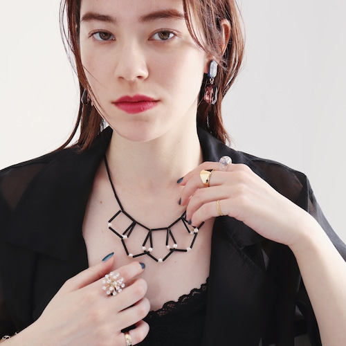 NECKLACE || 【通常商品】 GEOMETRIC NECKLACE (BLACK) || 1 NECKLACE || BLACK || FBA047