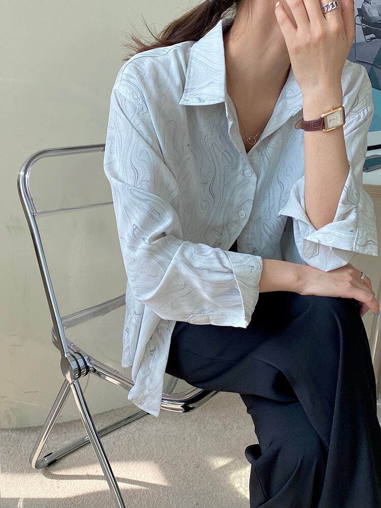 シャツ ジャケット サマー薄手スタイルトップス ロング 夏物 ブラックストロベリース621290073