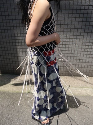 mesh fringe design vest【1754】