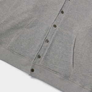 ( GRAY ) SOFTLOOP RAGLAN SLEEVE BUTTON HOODIE